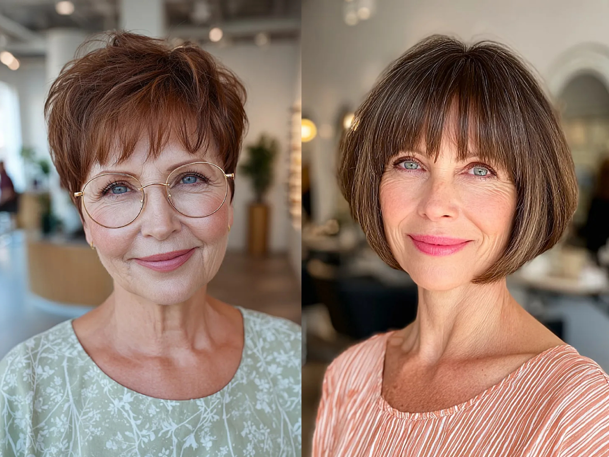 Amazing short brown hair ideas for women over 50 with fine hair