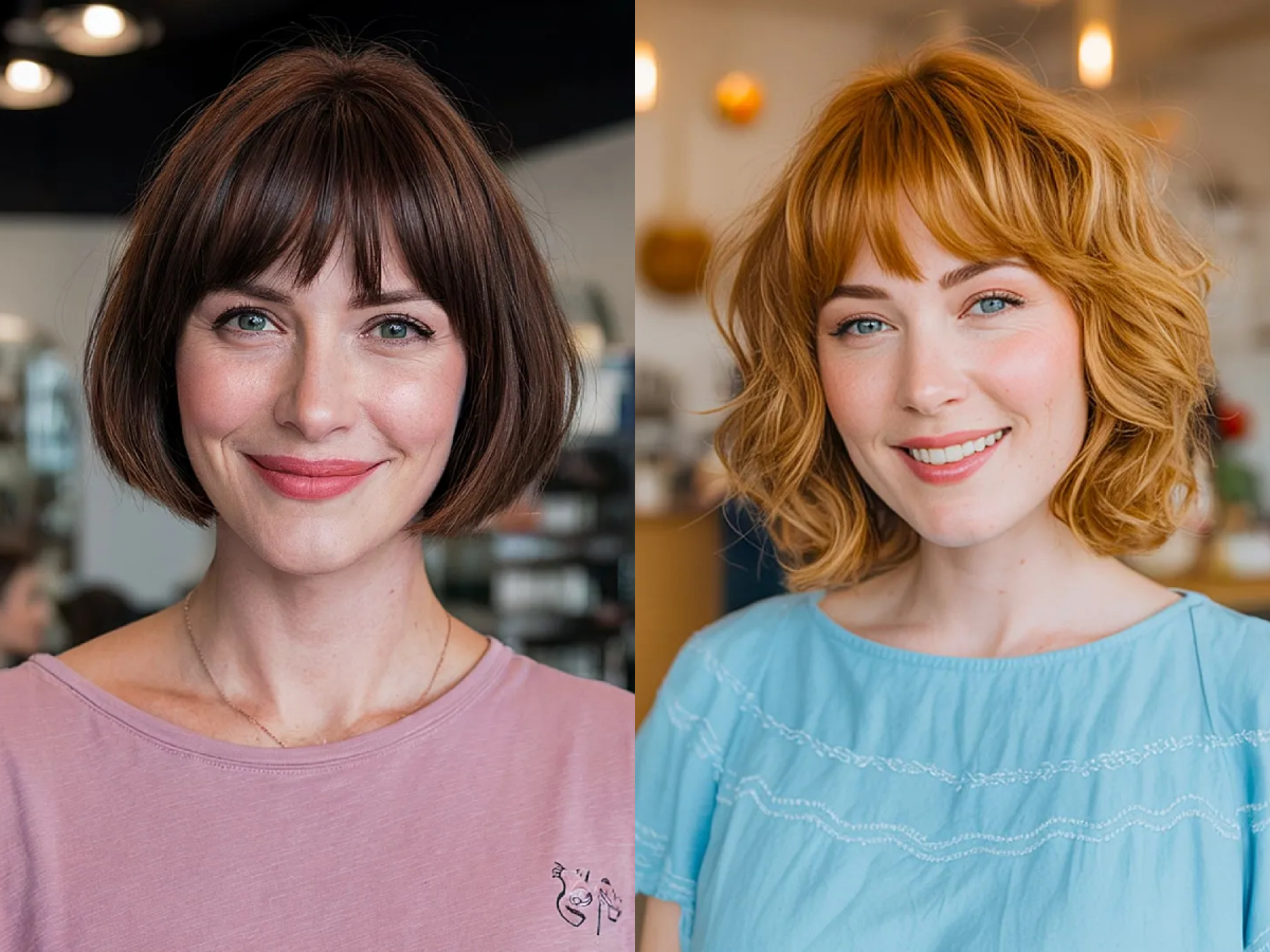 Chic French bob with bangs hairstyles