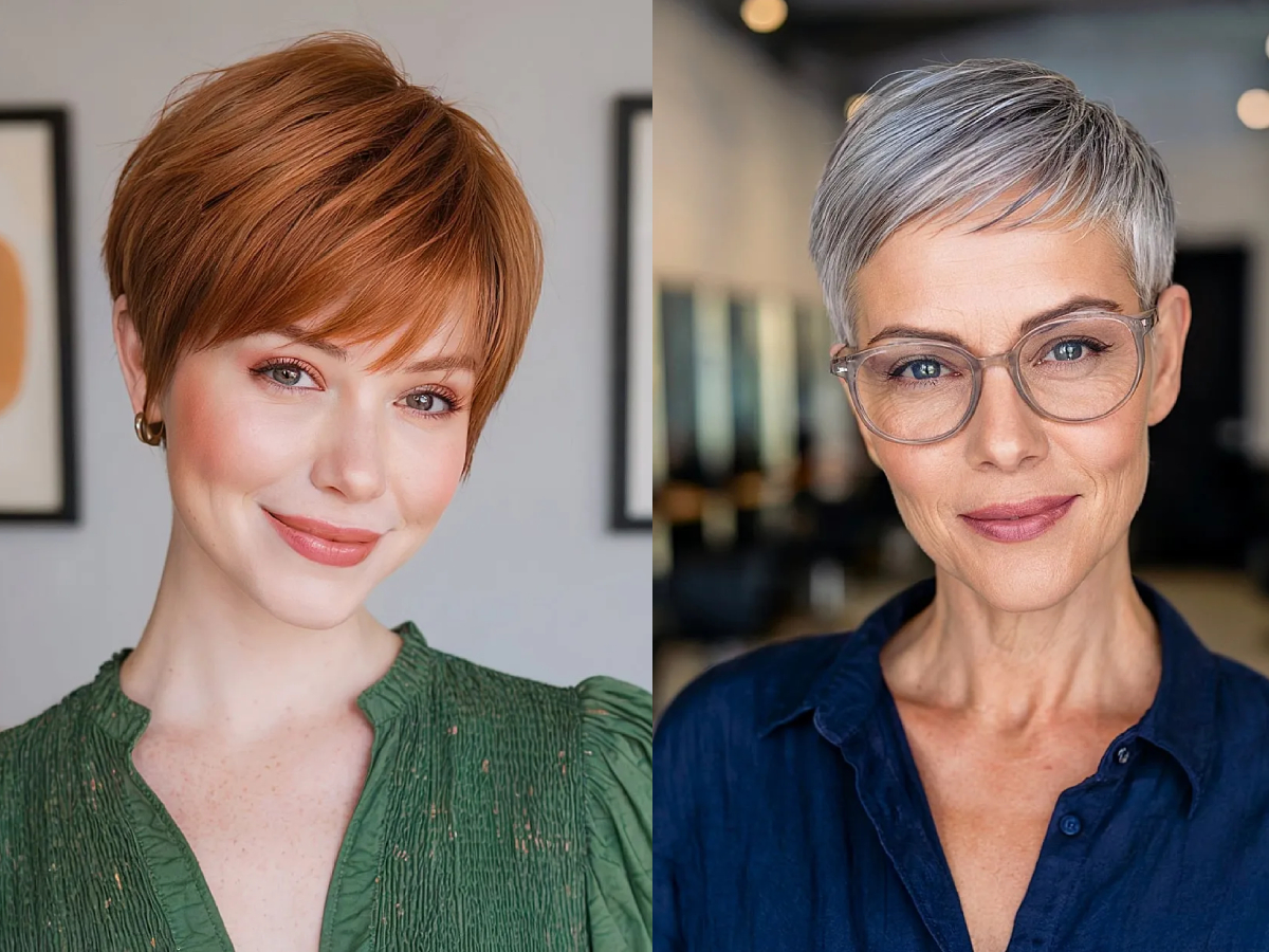 Chic straight hair pixie cuts for women