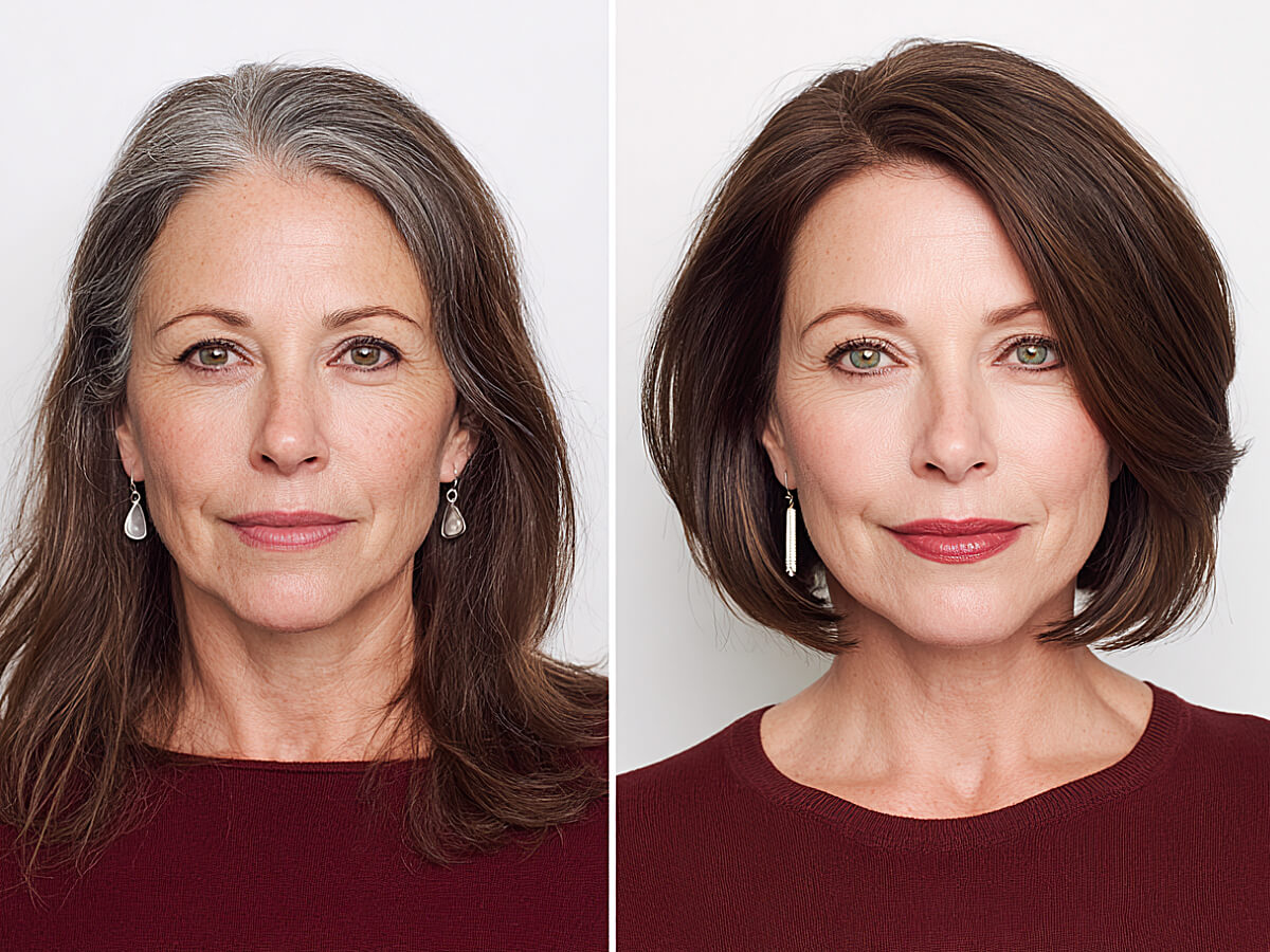 Chin length bobs for women over 50