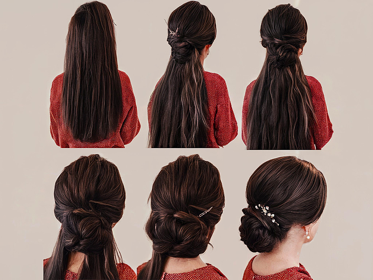 Easy updo for long hair ideas for women