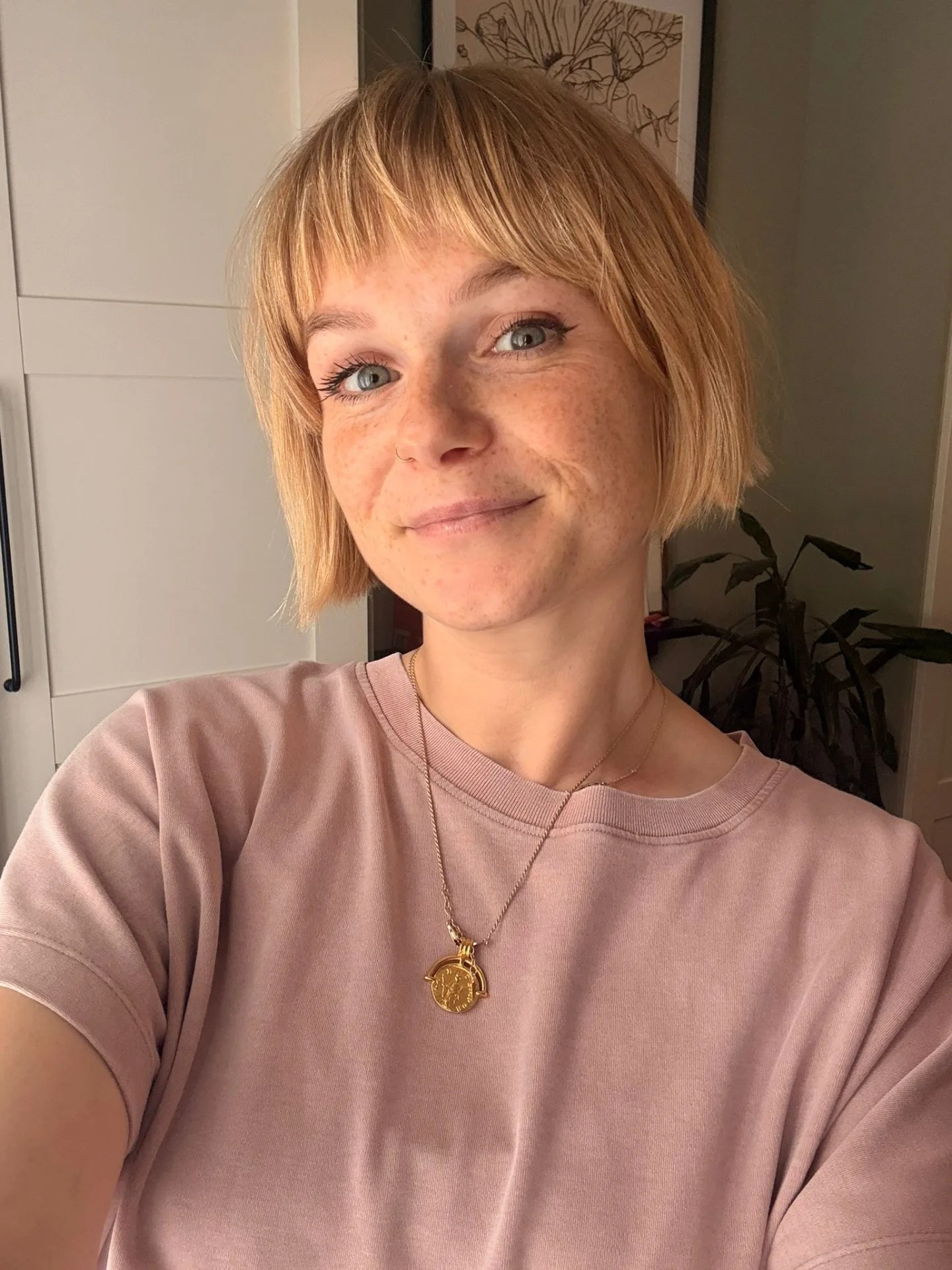 Effortless Blonde Bob with Soft Fringe