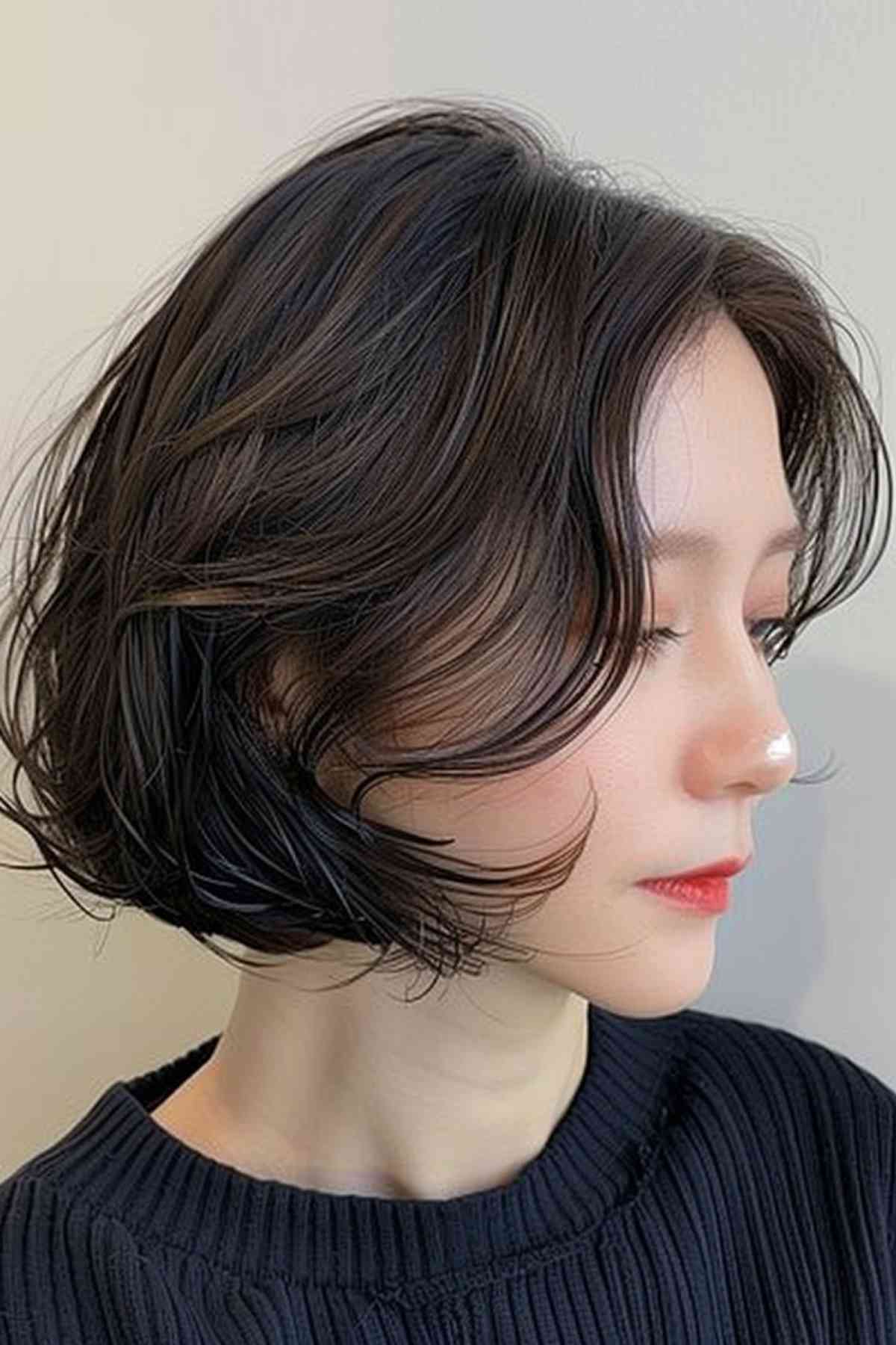 Feathered Charm Bob for Oval Faces