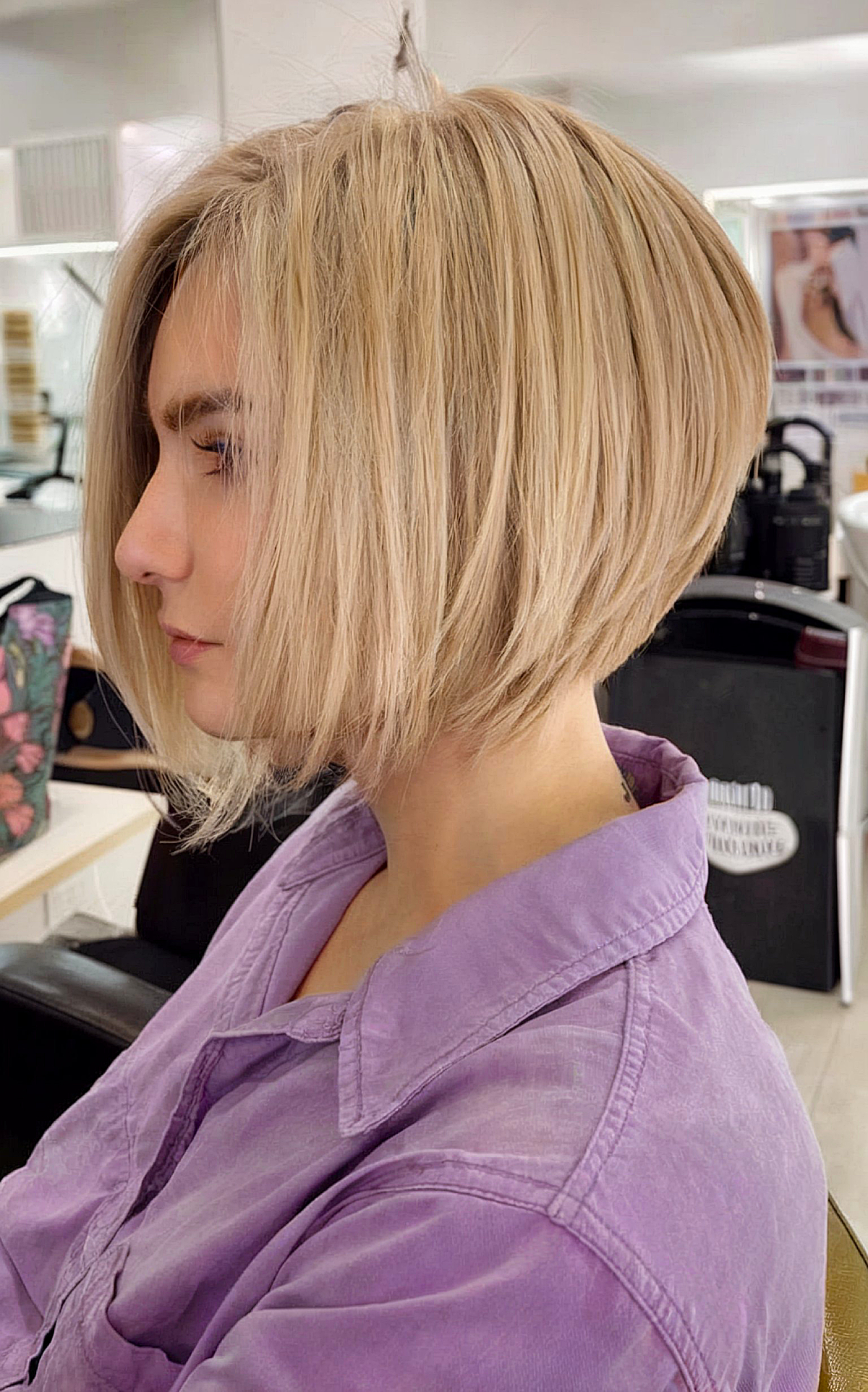 Fresh Cut Angled Bob Hairstyle