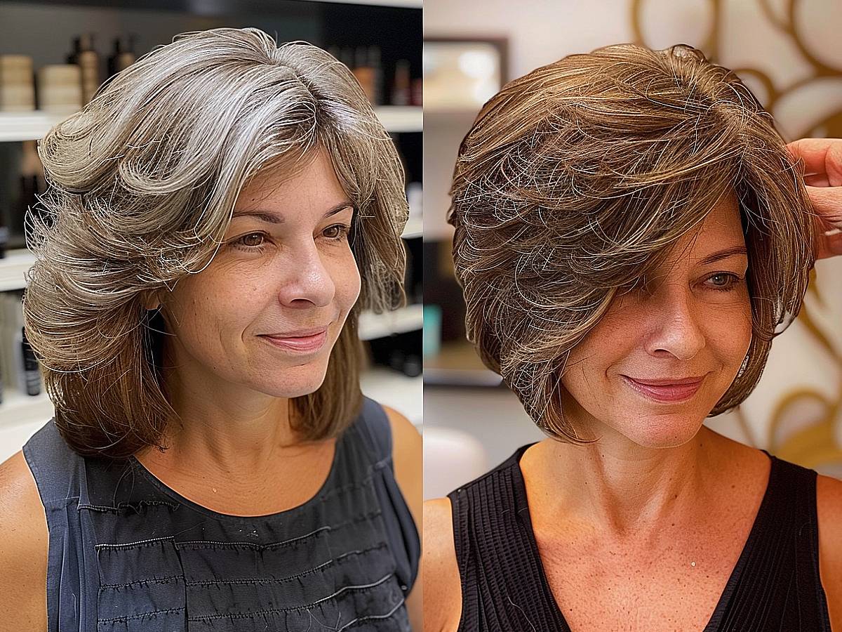 Gorgeous feathered bangs