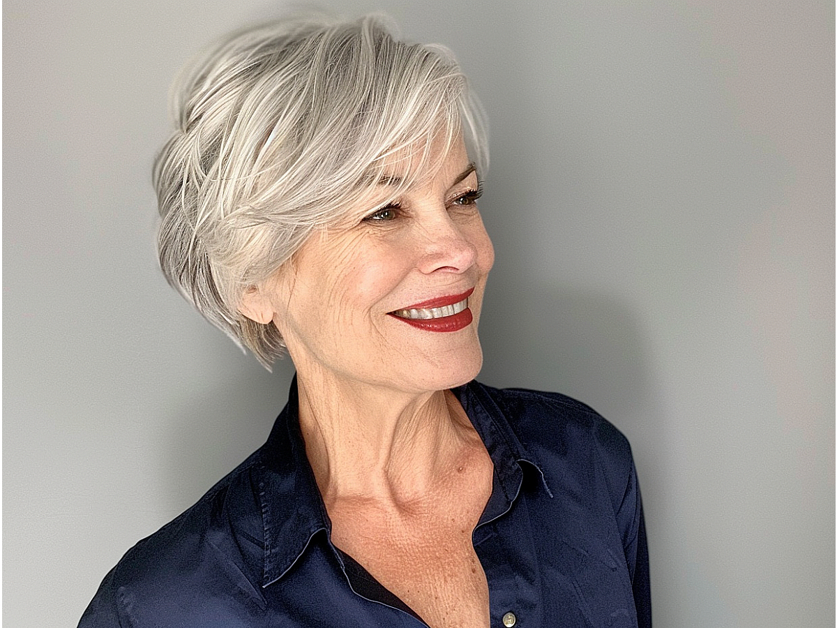Gorgeous long pixie cuts for women over 50