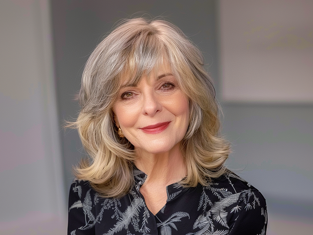 Gorgeous medium length hairstyle for older women