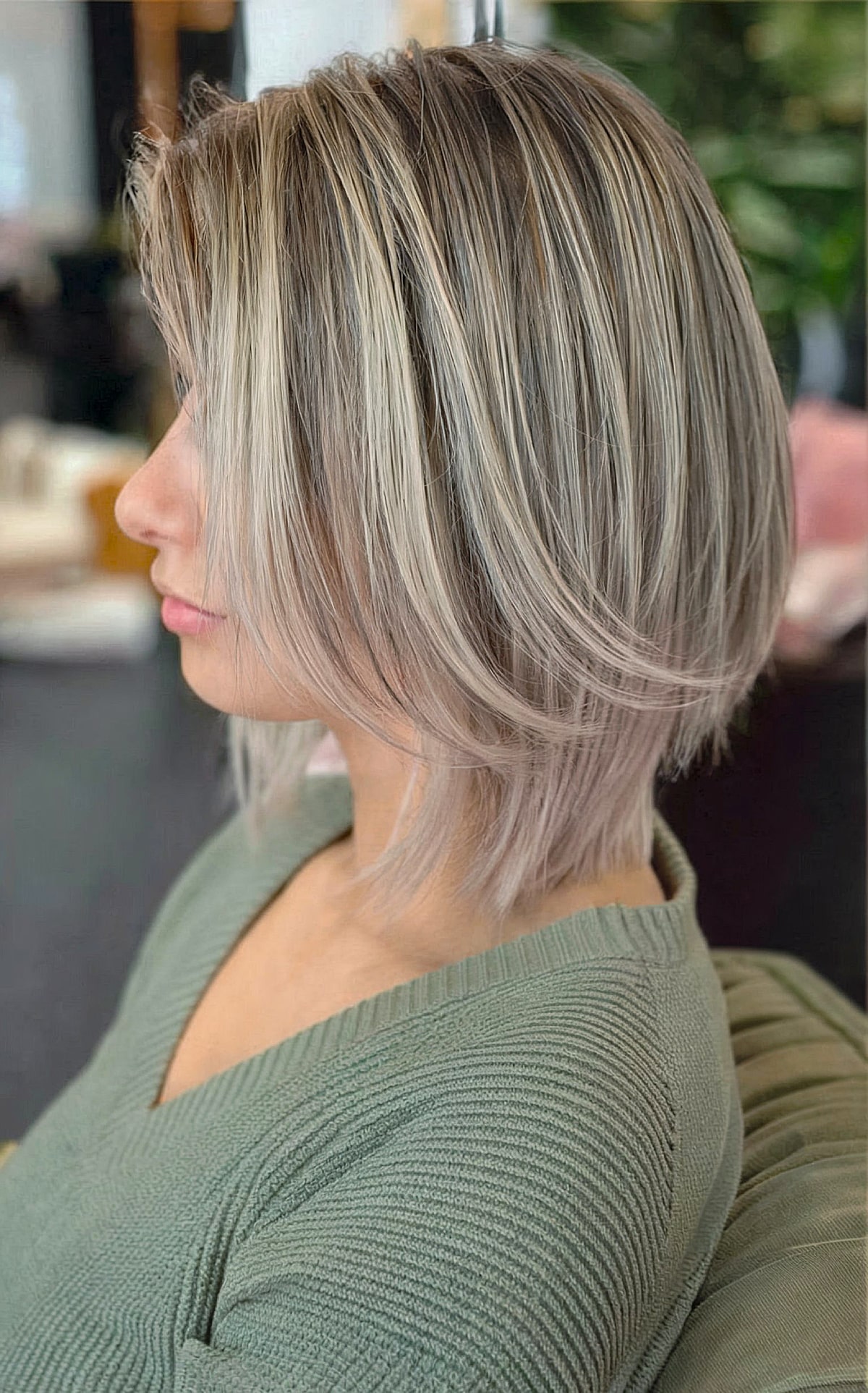 Medium-Length Angled Bob Haircut