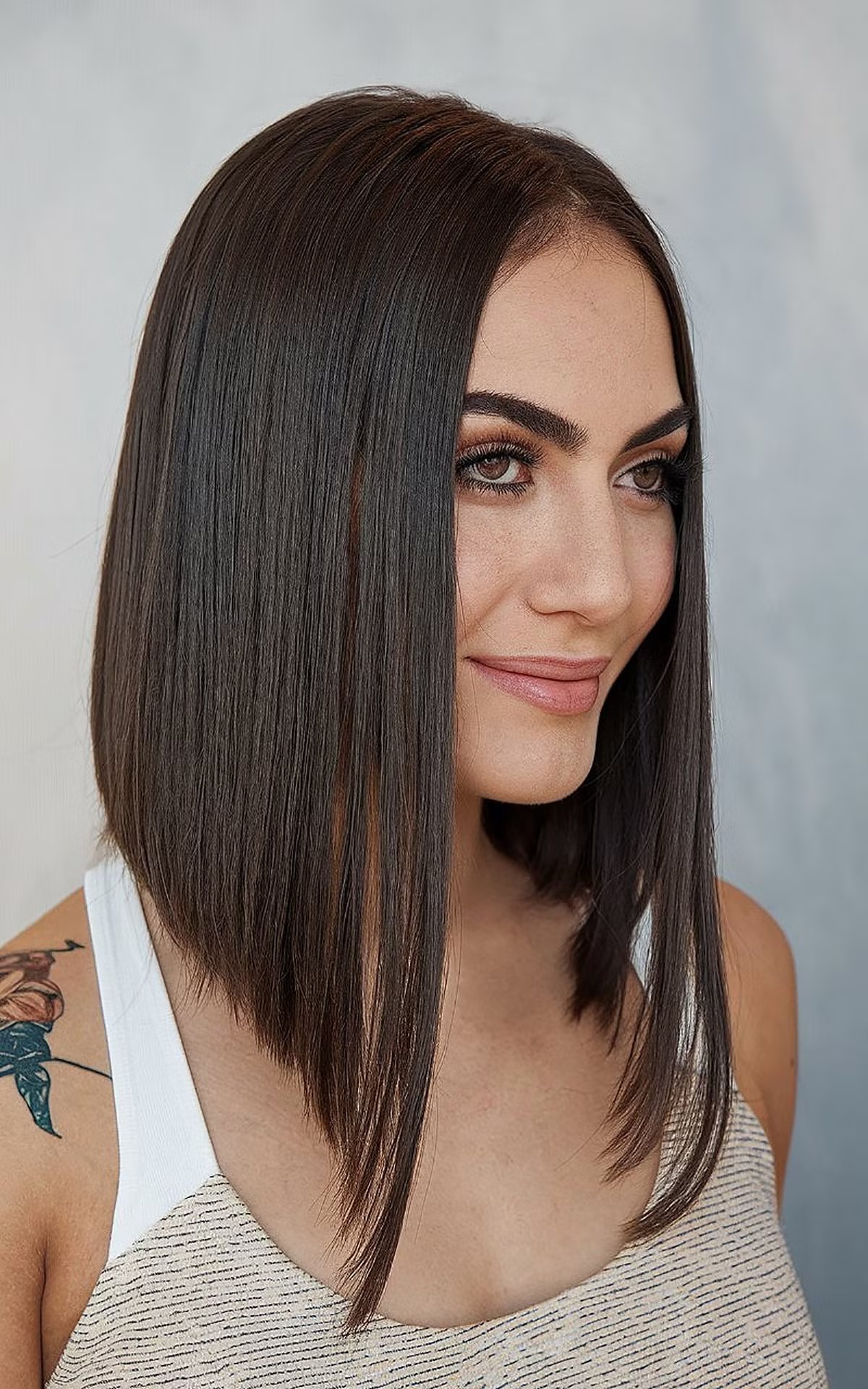 Mid-Length Cut with a Middle Part