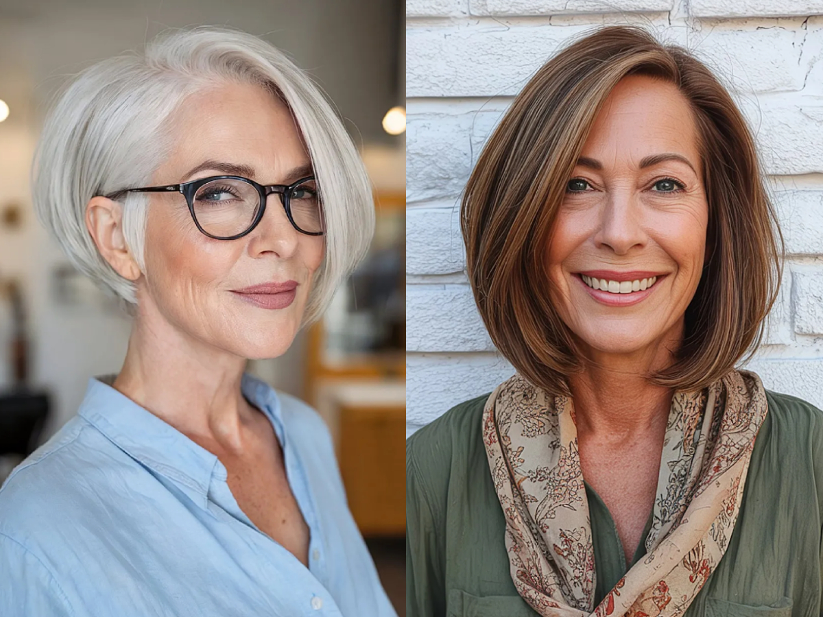 Practical stylish side part hairstyles for women over 60