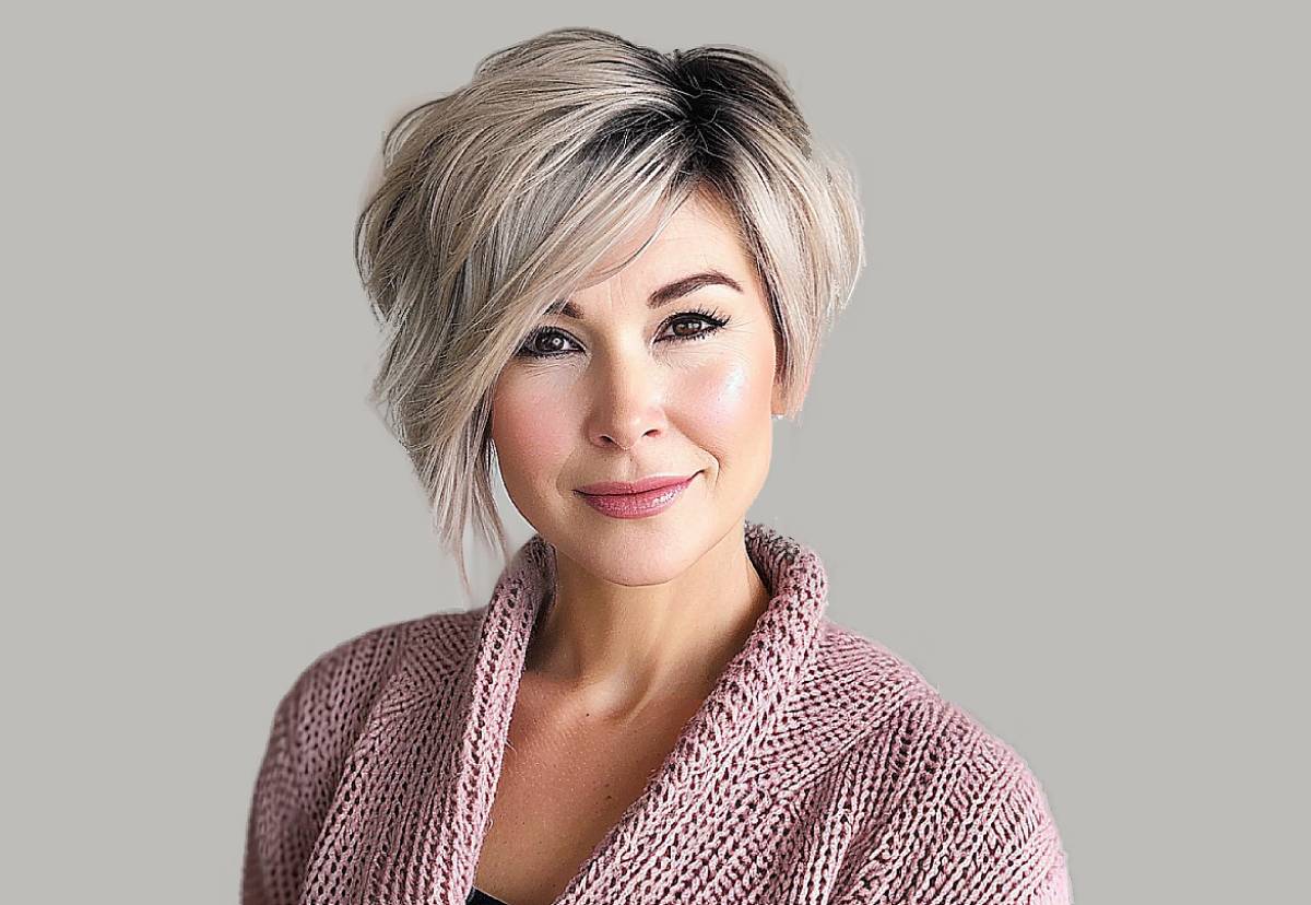 Pixie bobs with side part