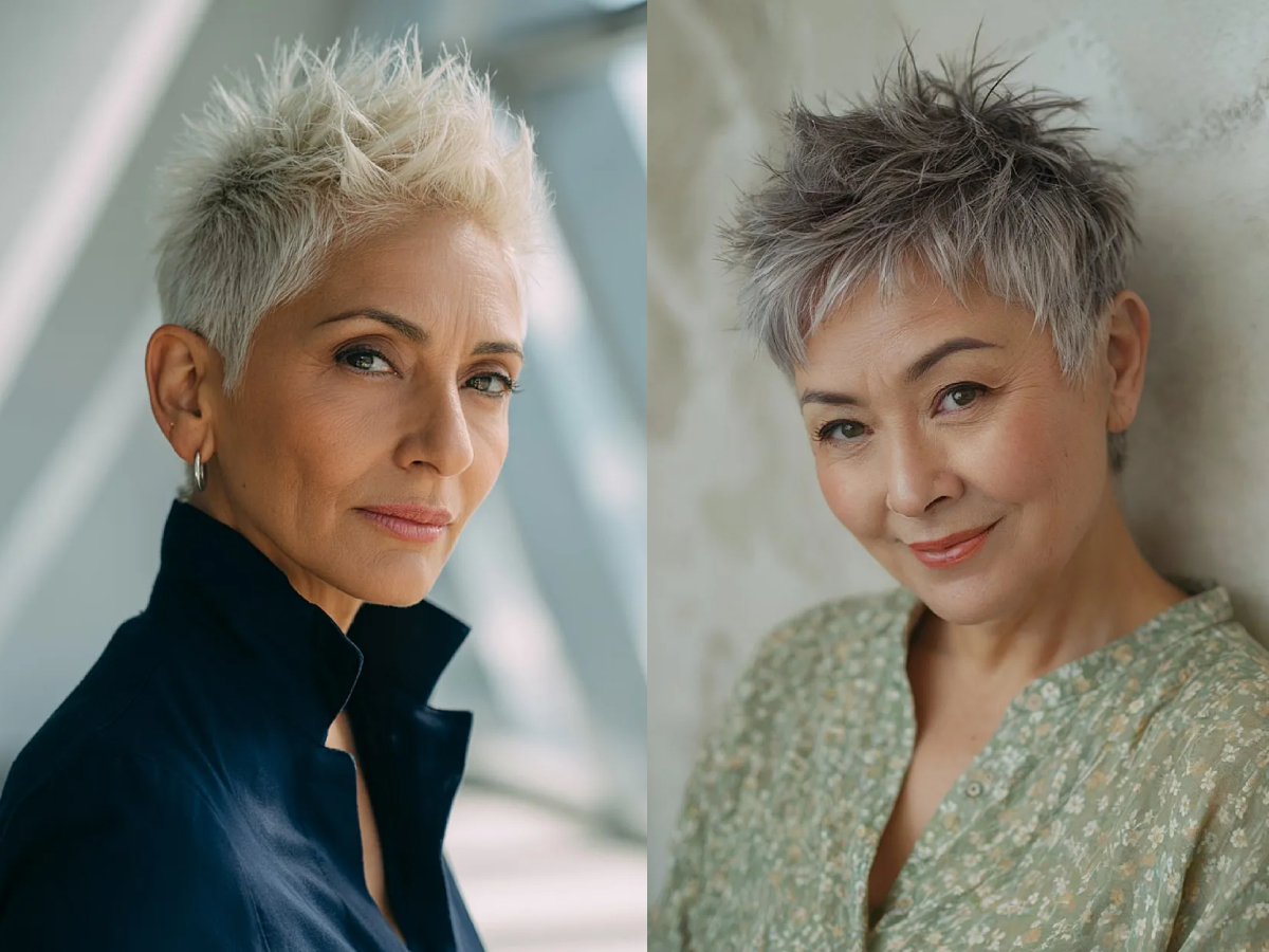 Short and spiky haircuts women over 50 hairstyle ideas