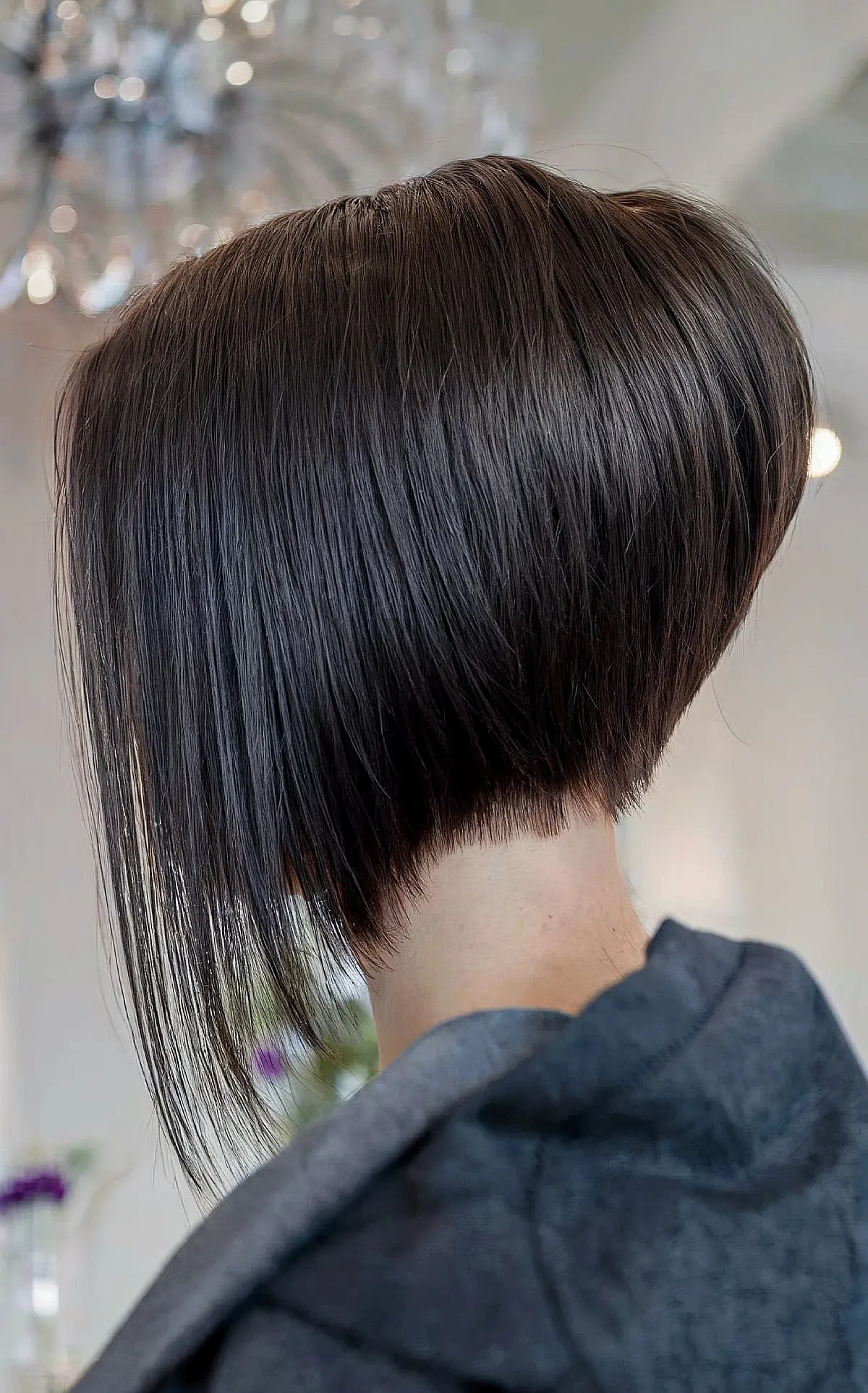 Stacked Bob with Layers and Bangs