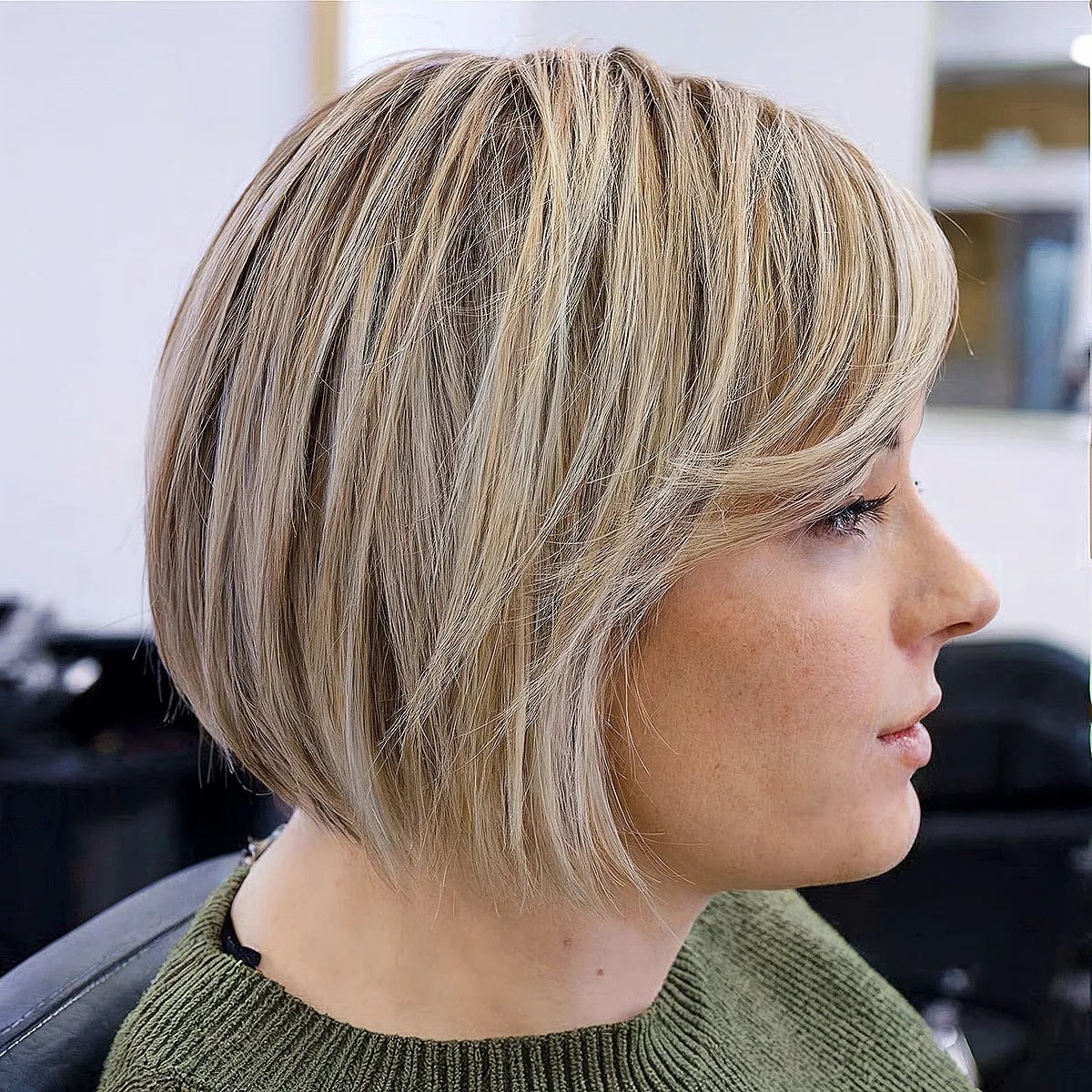 Stacked Bob with Blonde Balayage