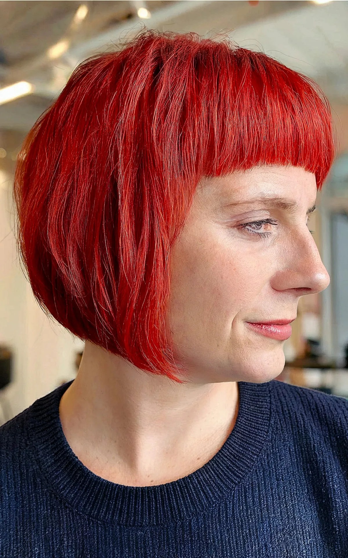 Stacked Short Bob with Bangs