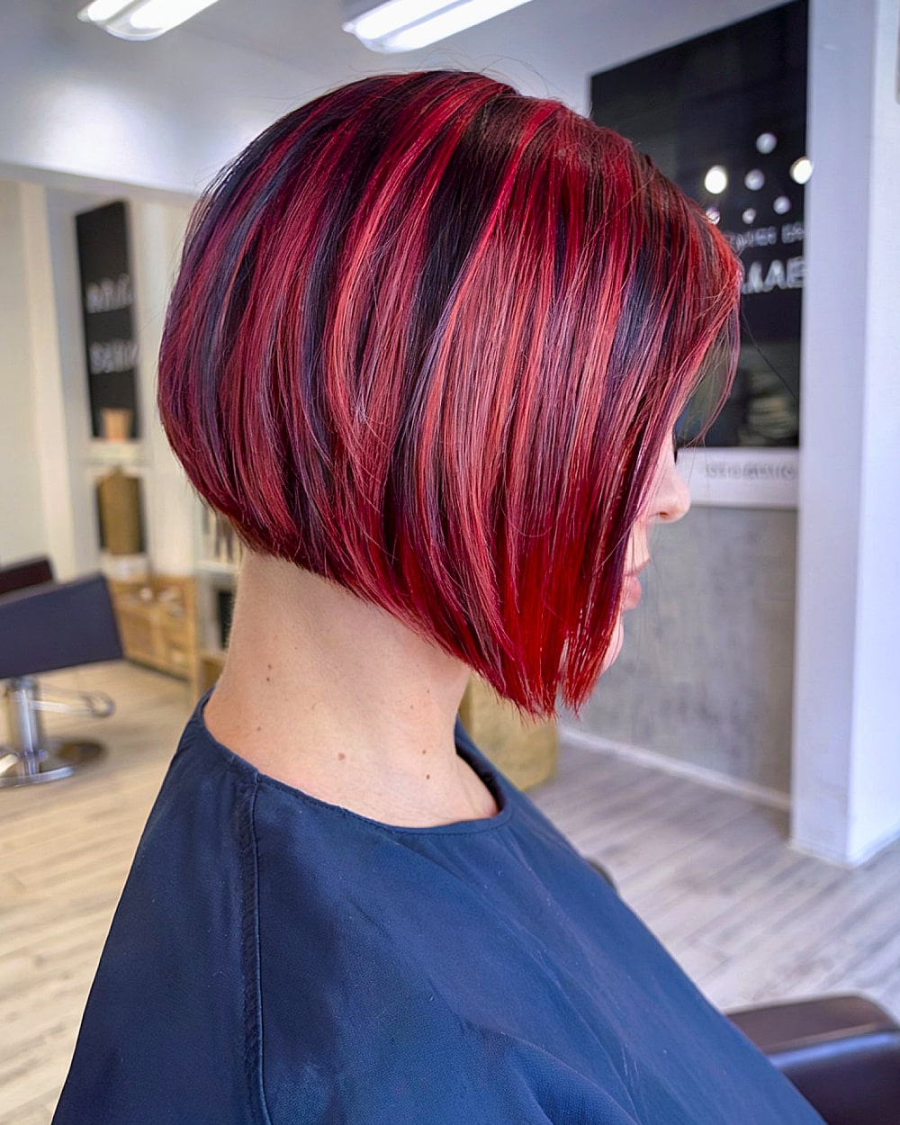 Tapered A-Line with Red Hair
