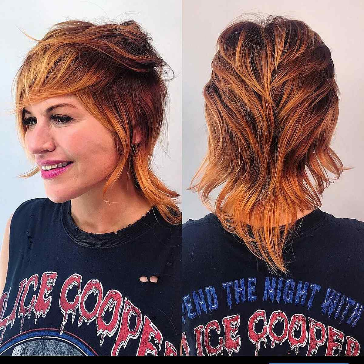 The bright copper mullet shag