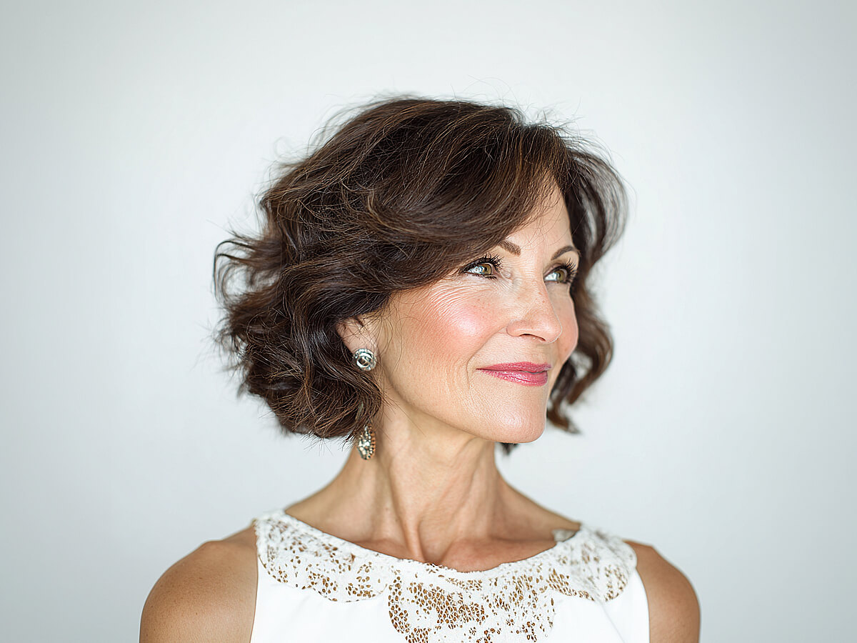 Wavy hair ideas for women over 60