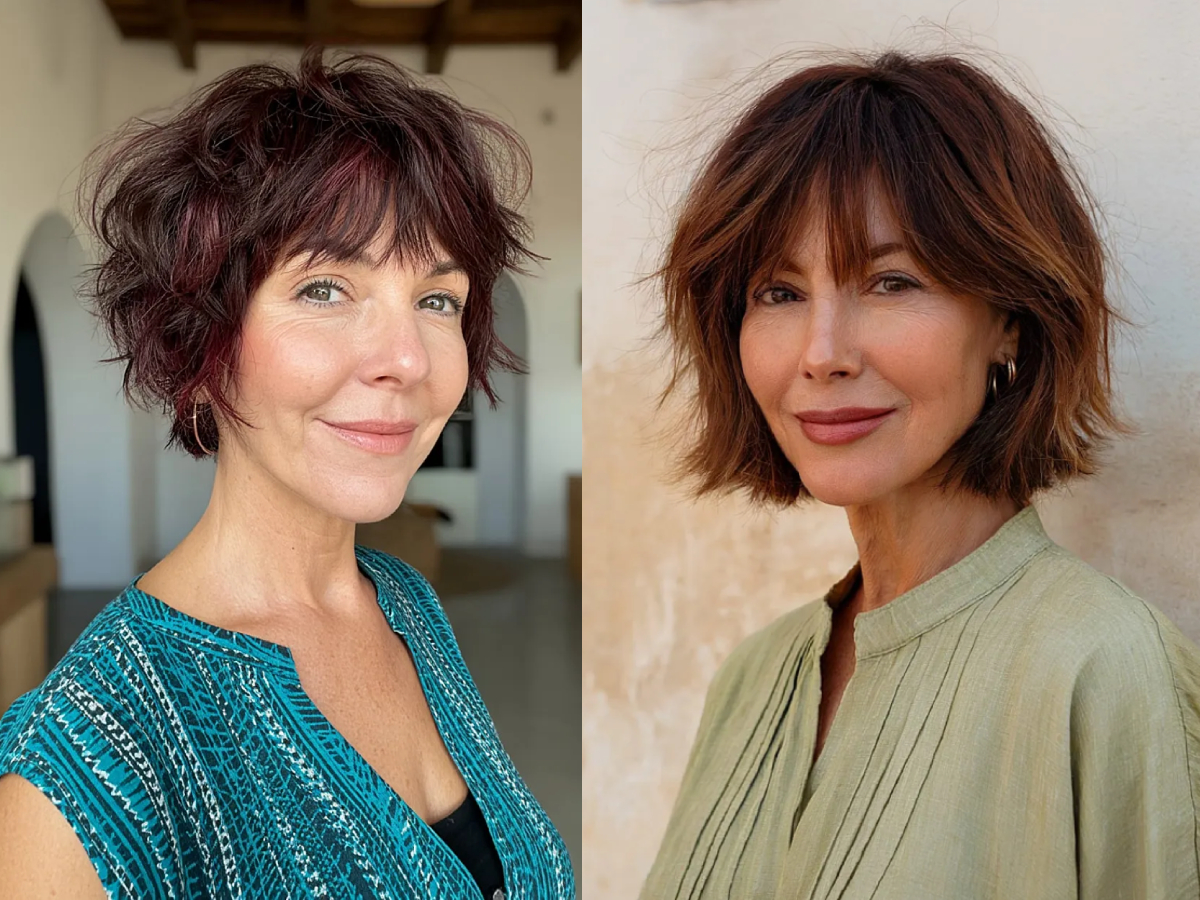 Youthful choppy bob hairstyles for women over 50