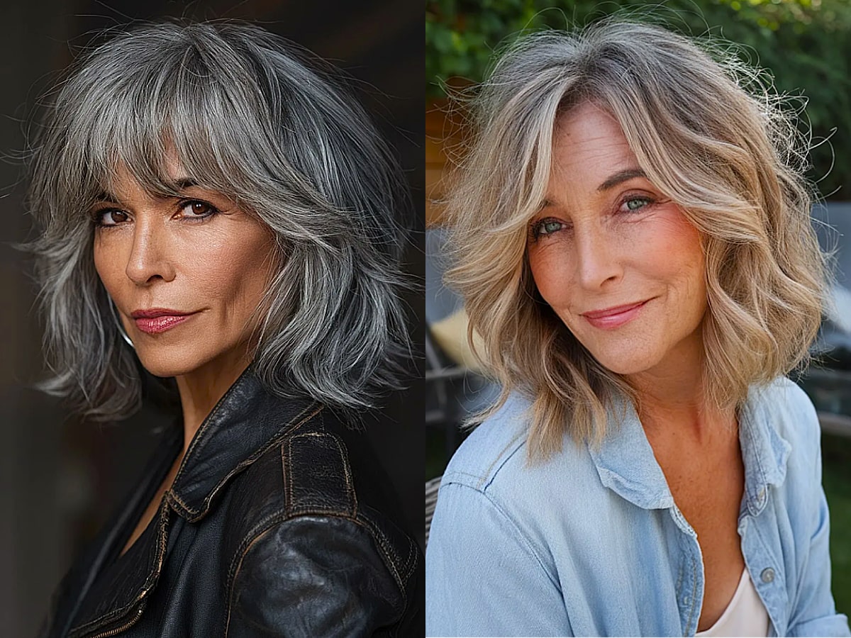 Youthful shaggy hairstyles for women over 50